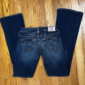 True Religion Women's Indigo LOW-RISE Flare Jeans